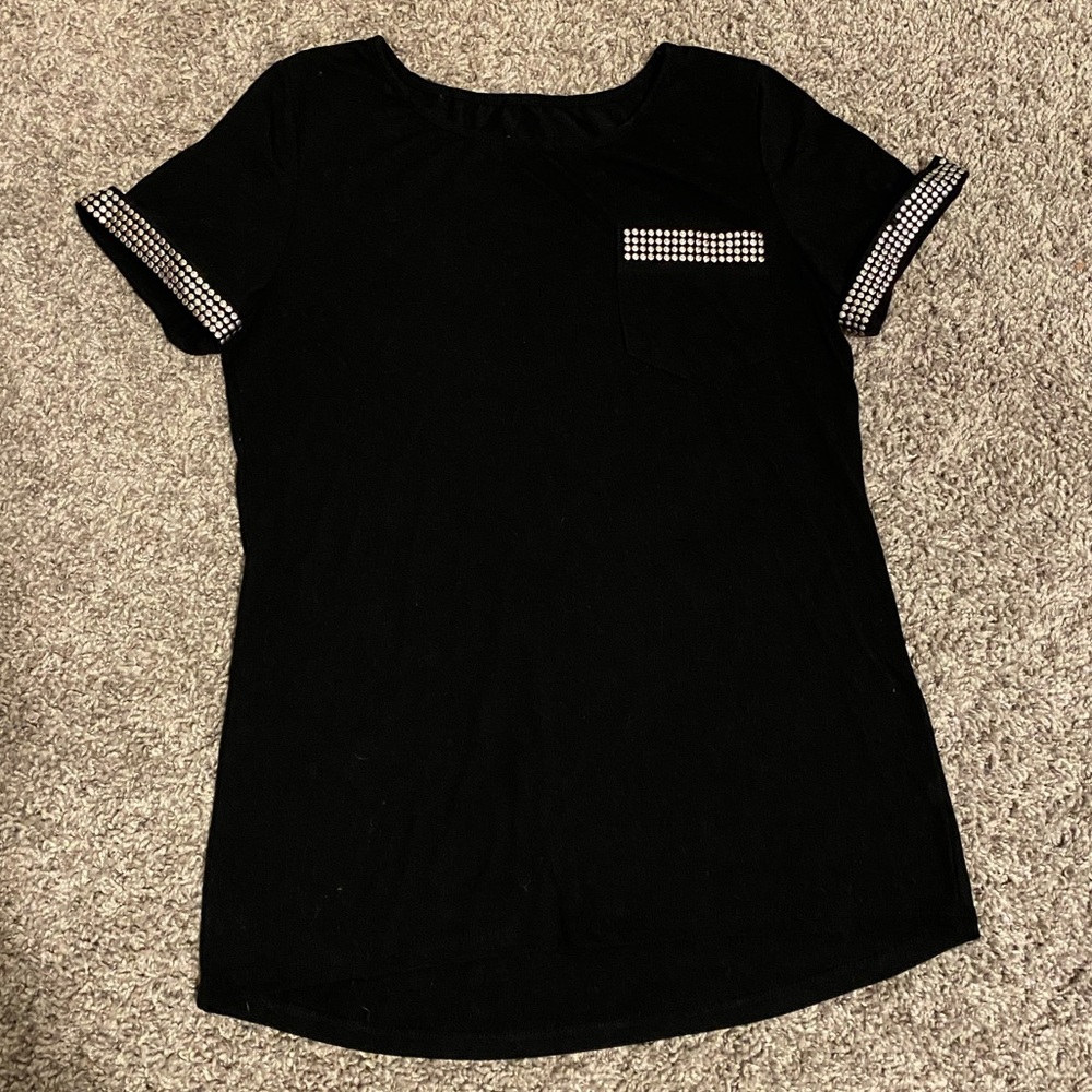 Epic Threads Black T-Shirt with Rhinestones